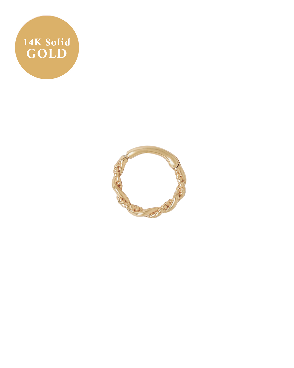 14K Solid Gold Merida Curled Hoop