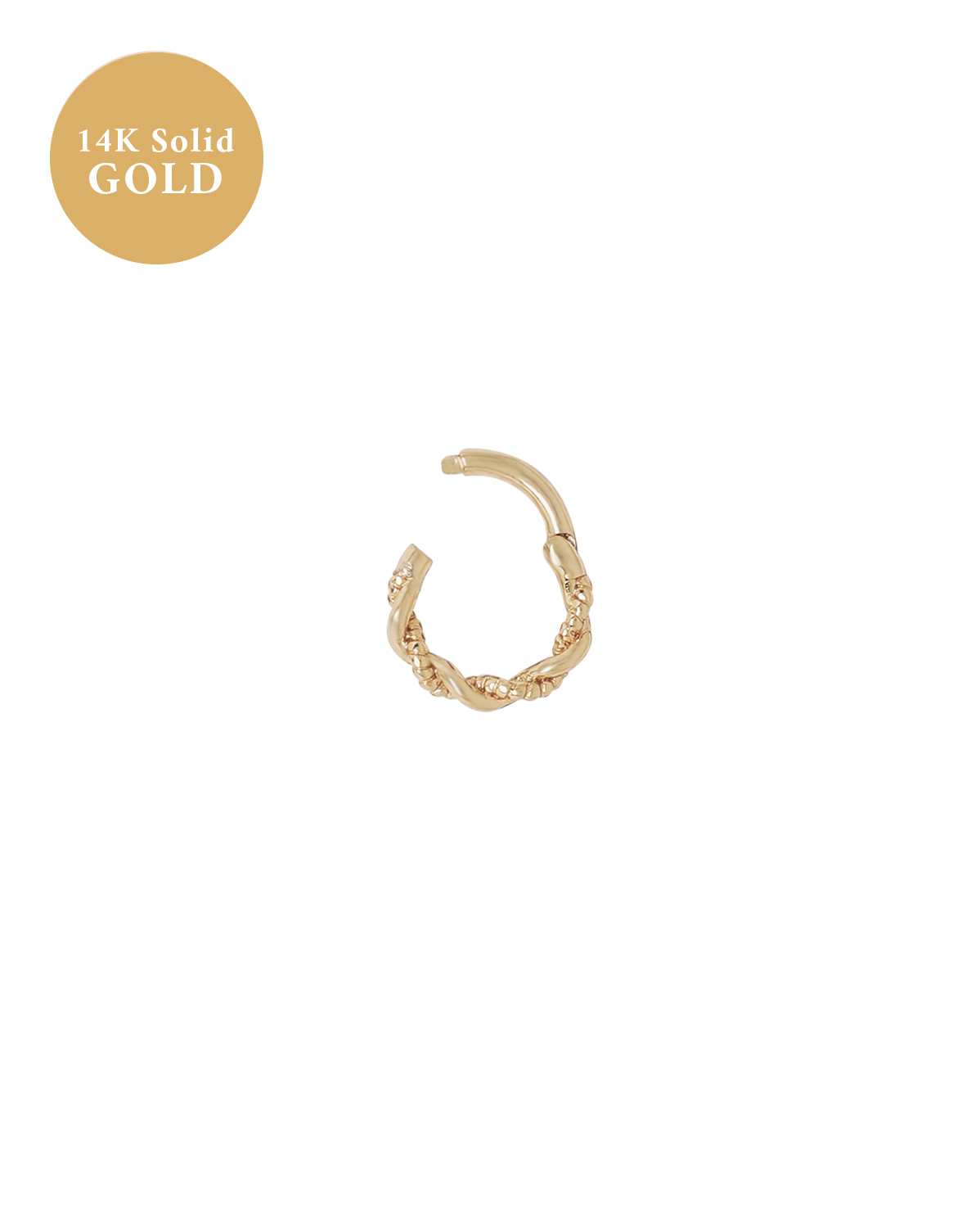 14K Solid Gold Merida Small Curled Hoop