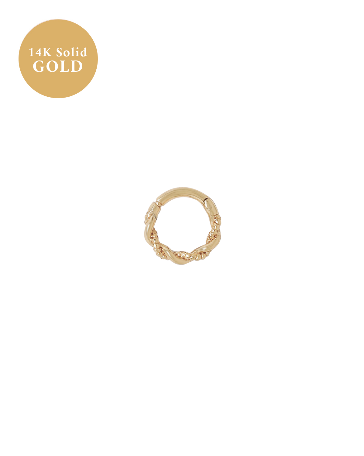14K Solid Gold Merida Small Curled Hoop