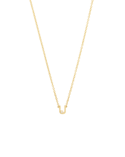 Solid Gold Initial Necklace