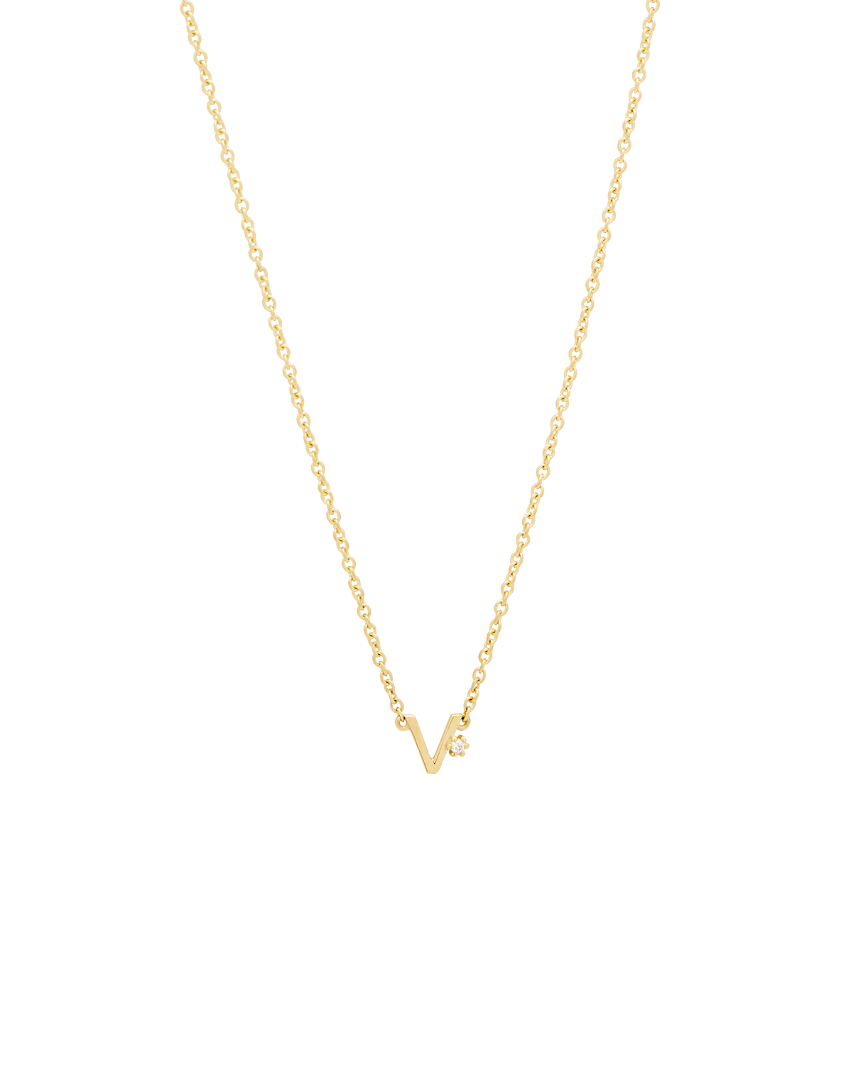 Solid Gold Initial Necklace