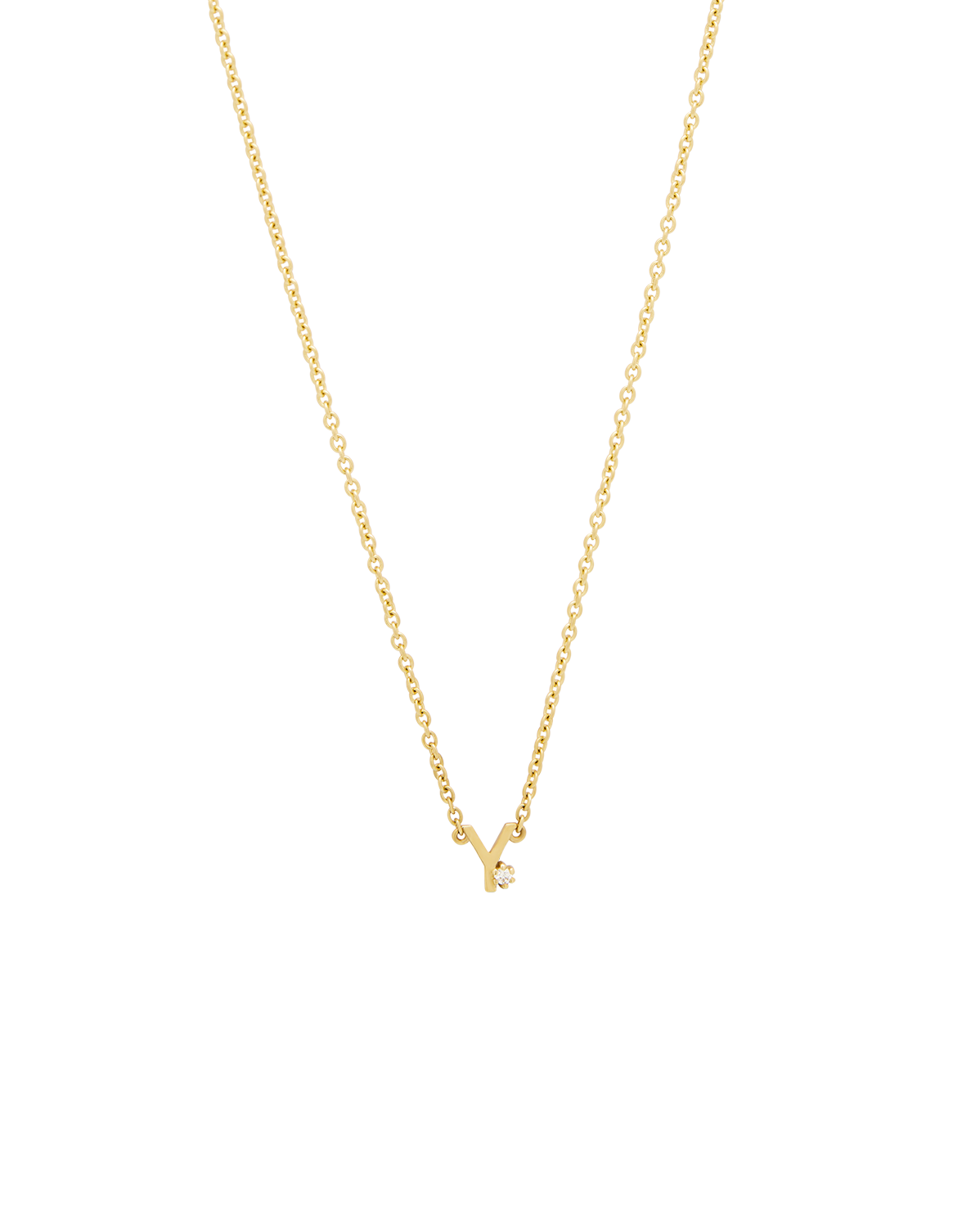 Solid Gold Initial Necklace