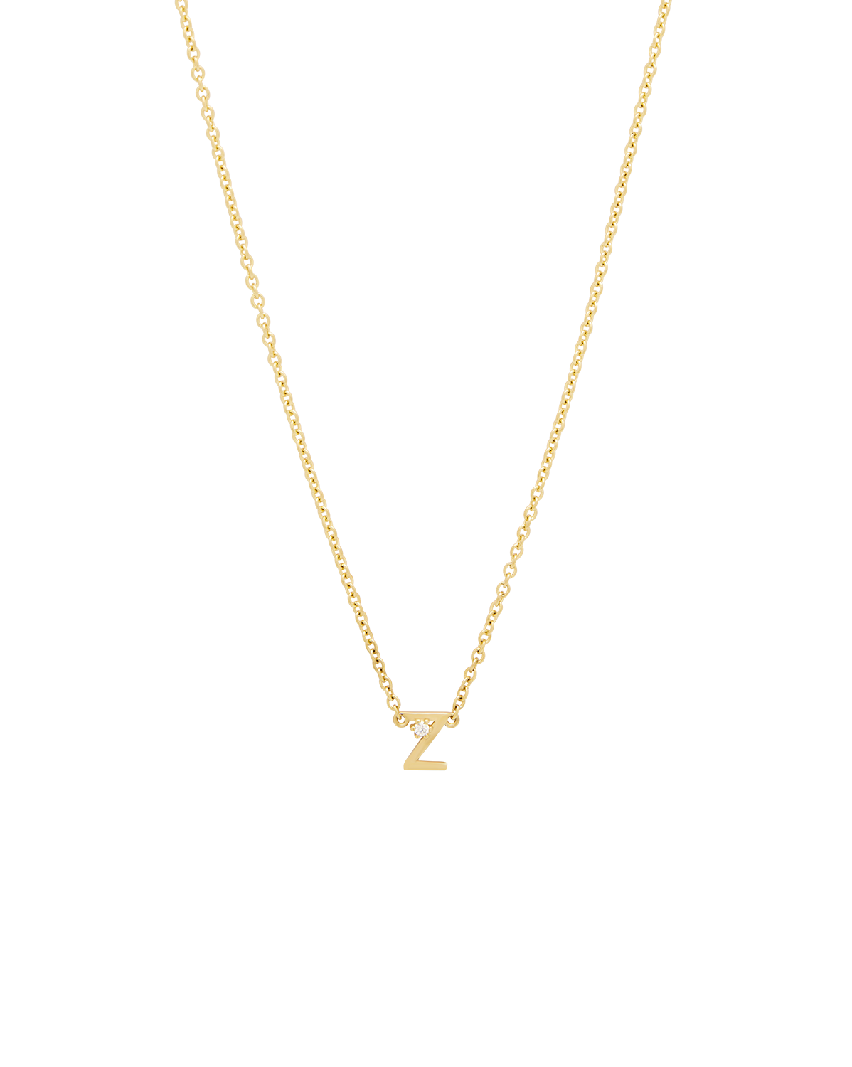 Solid Gold Initial Necklace