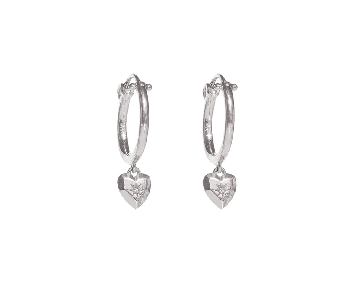 Aiko Heart Hoops - Sterling Silver | S-kin Studio Jewelry | Minimal Jewellery That Lasts.