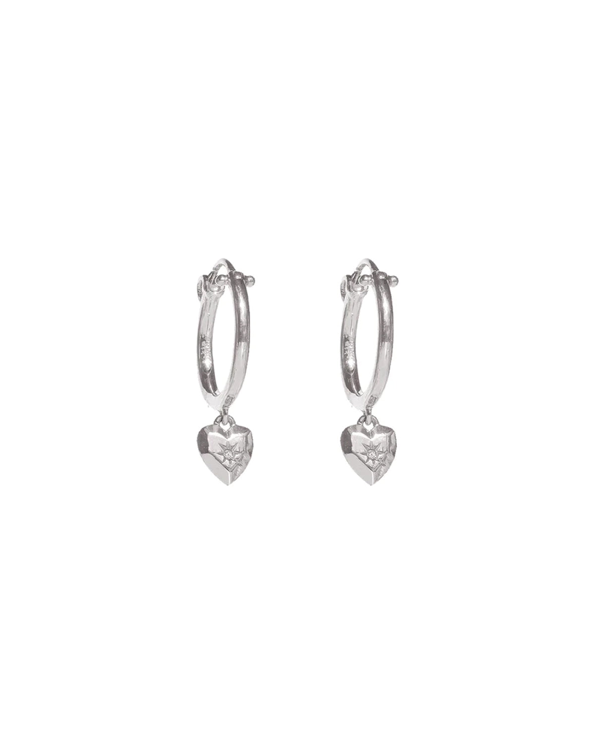 Aiko Heart Hoops - Sterling Silver | S-kin Studio Jewelry | Minimal Jewellery That Lasts.