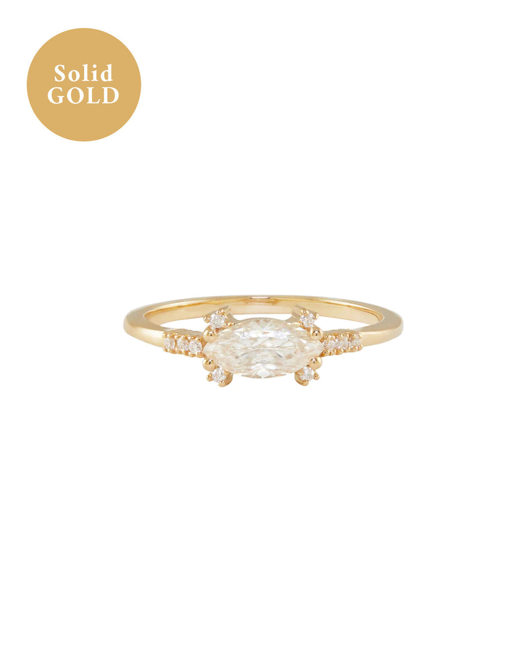 Engagement Ring Moissanite Comfort-Fit 18K Gold – Amelia main image 0