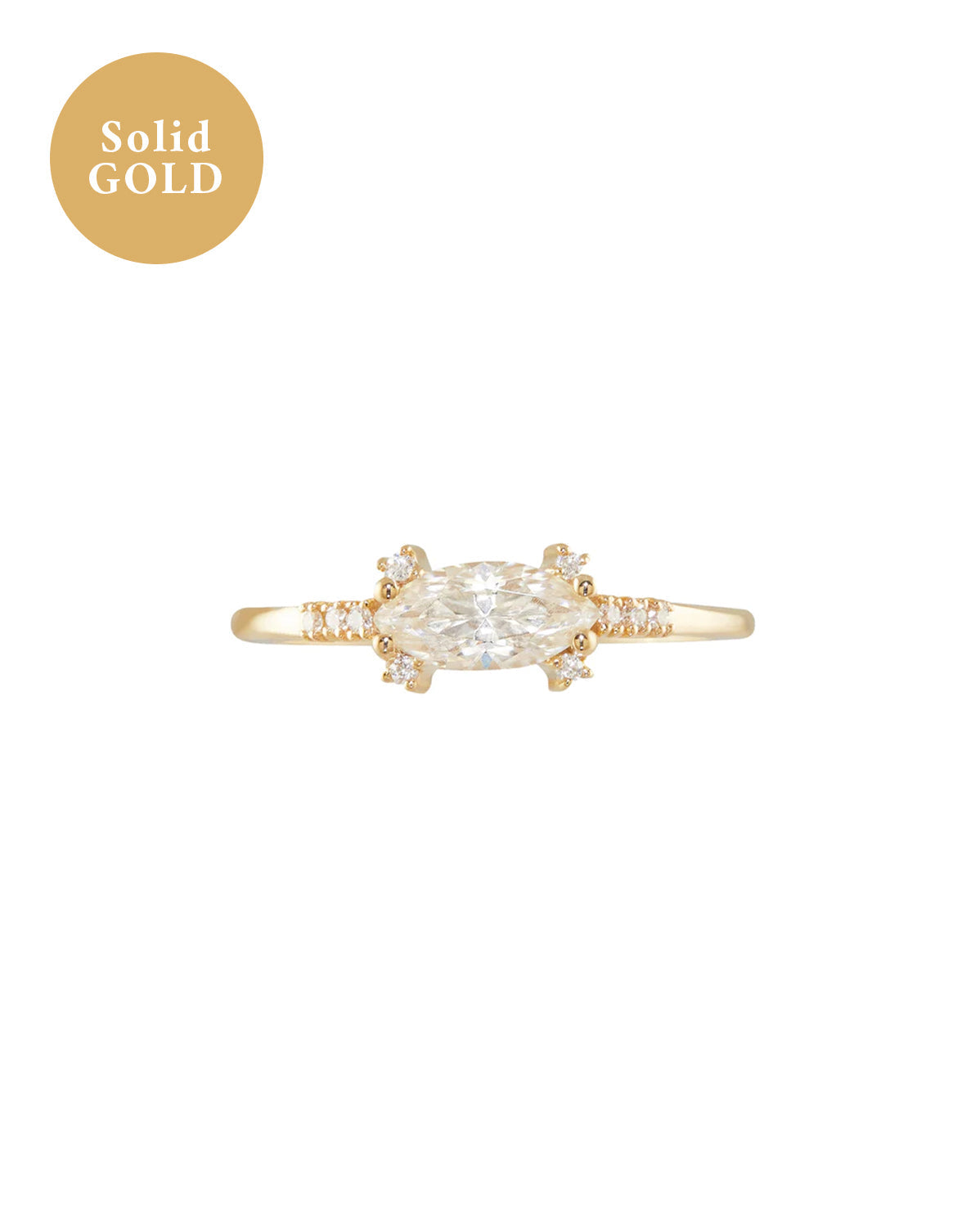 Solid Gold Amelia Marquise Ring