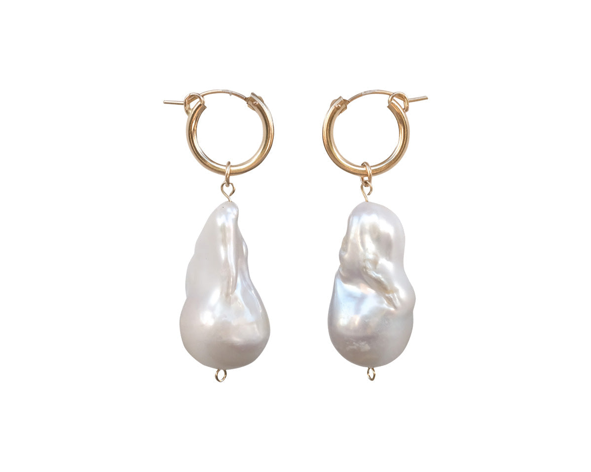 Aphrodite Baroque Pearl Earrings (Single Pearl) - S-kin Studio Jewelry | Minimal Jewellery That Lasts.