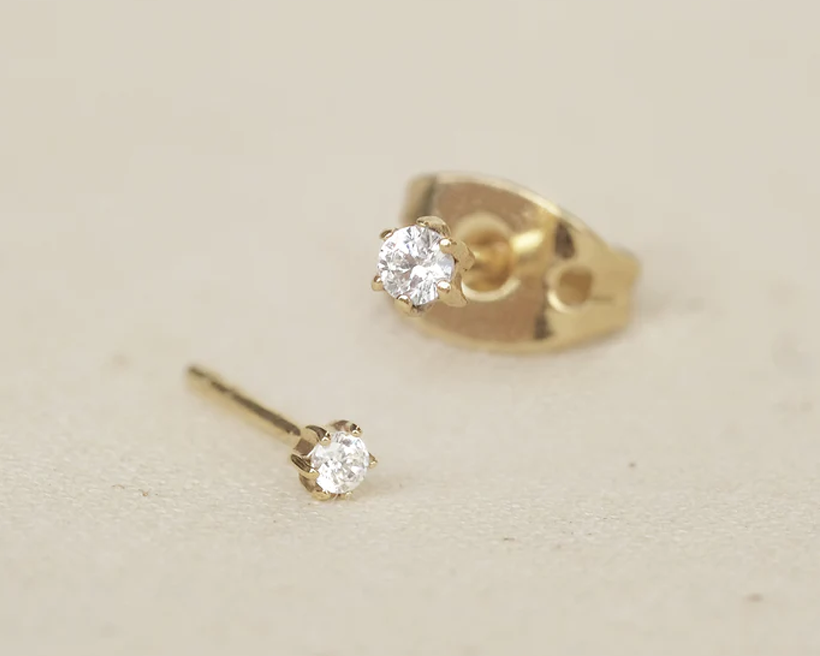 Byeol Solid Gold Diamond Stud | 9K Solid Gold Earrings | S-kin Studio Jewelry | Ethical Jewelry That Lasts