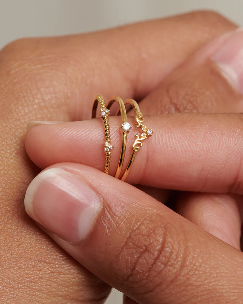 Cassia Solid Gold Stacking Ring | 9K Solid Gold Rings | S-kin Studio Jewelry | Ethical Jewelry That Lasts