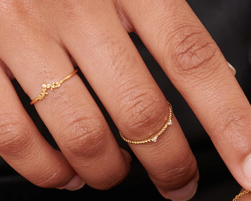 Cassia Solid Gold Stacking Ring | 9K Solid Gold Rings | S-kin Studio Jewelry | Ethical Jewelry That Lasts