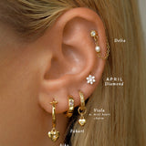 18K Gold Fill Delia Pearl Drop Stud | S-kin Studio Jewelry | Ethical Piercing Earrings