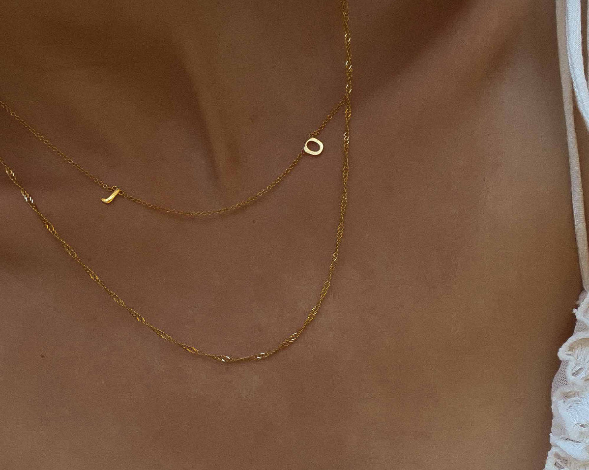 Custom Duo Initials Necklace - S-kin Studio Jewelry | Minimal Jewellery That Lasts.