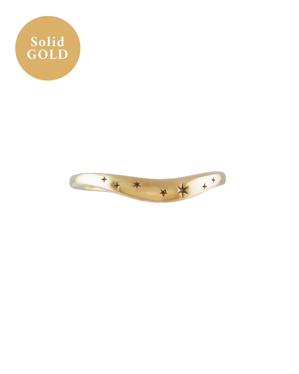 Solid Gold Evangeline Curved Ring