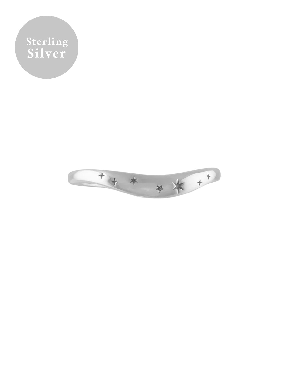 Evangeline Curved Ring - Sterling Silver
