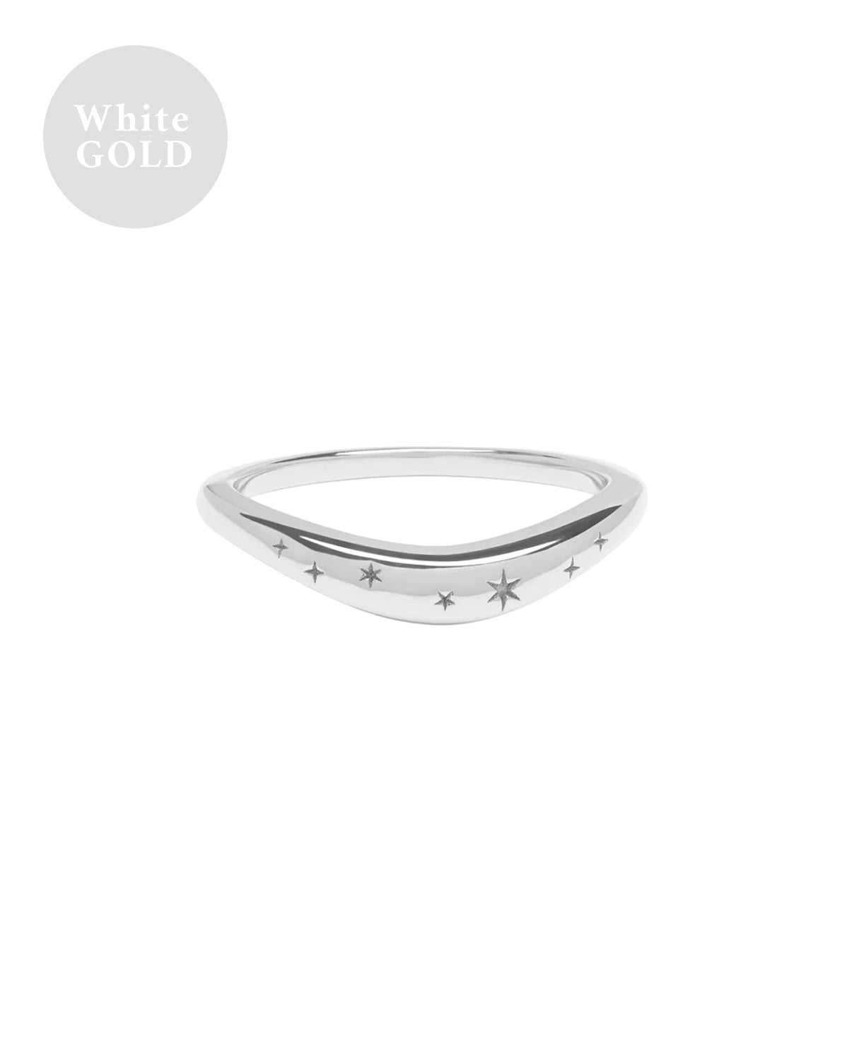 White Gold Evangeline Curved Ring