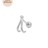 Sterling Silver Faye Wishbone Single Stud | S-kin Studio Jewelry | Ethical Piercing Earrings