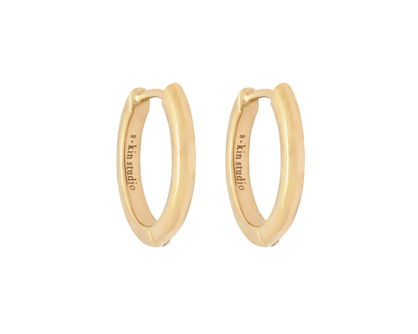 Grace Medium Solid Gold Hoops | 9K Solid Gold Earrings | S-kin Studio Jewelry | Ethical Jewelry That Lasts