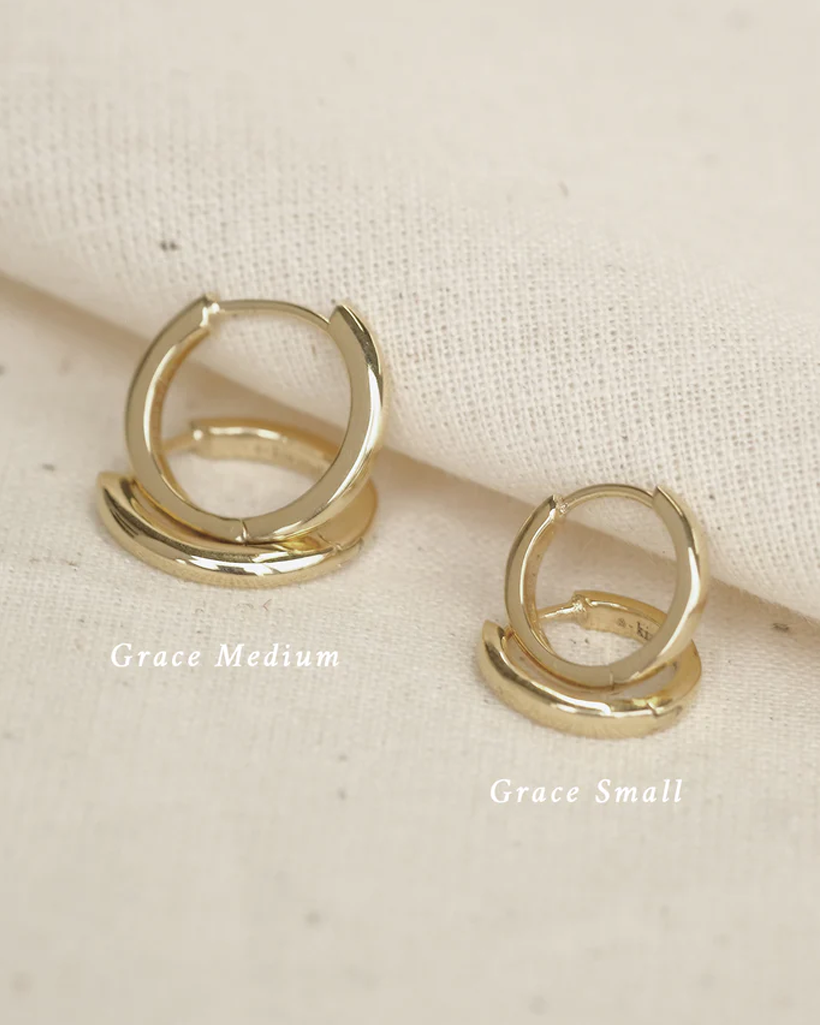 Grace Small Solid Gold Hoops | 9K Solid Gold Earrings | S-kin Studio Jewelry | Ethical Jewelry Made To Last