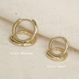 Grace Small Solid Gold Hoops | 9K Solid Gold Earrings | S-kin Studio Jewelry | Ethical Jewelry Made To Last