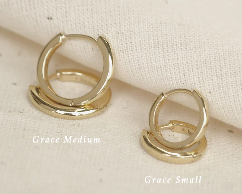 Grace Small Solid Gold Hoops | 9K Solid Gold Earrings | S-kin Studio Jewelry | Ethical Jewelry Made To Last