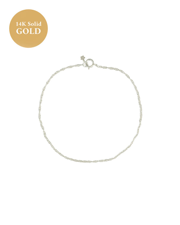 14K Solid Gold Hong Rope Bracelet | S-kin Studio Jewelry | Ethical Permanent Jewelry