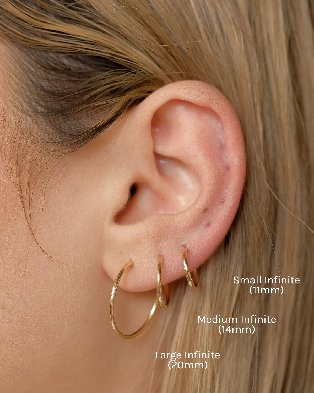 Mix & Match Medium Infinite Hoops (14mm) - S-kin Studio Jewelry | Minimal Jewellery That Lasts.
