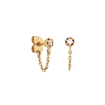 Ingrid Solid Gold Chain Stud | 9K Solid Gold Earrings | S-kin Studio Jewelry | Ethical Jewelry That Lasts