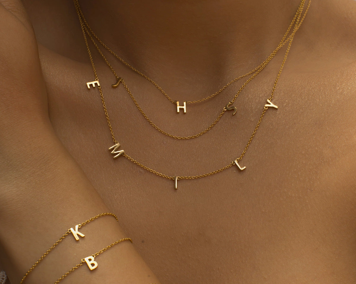 Custom Duo Initials Necklace - S-kin Studio Jewelry | Minimal Jewellery That Lasts.