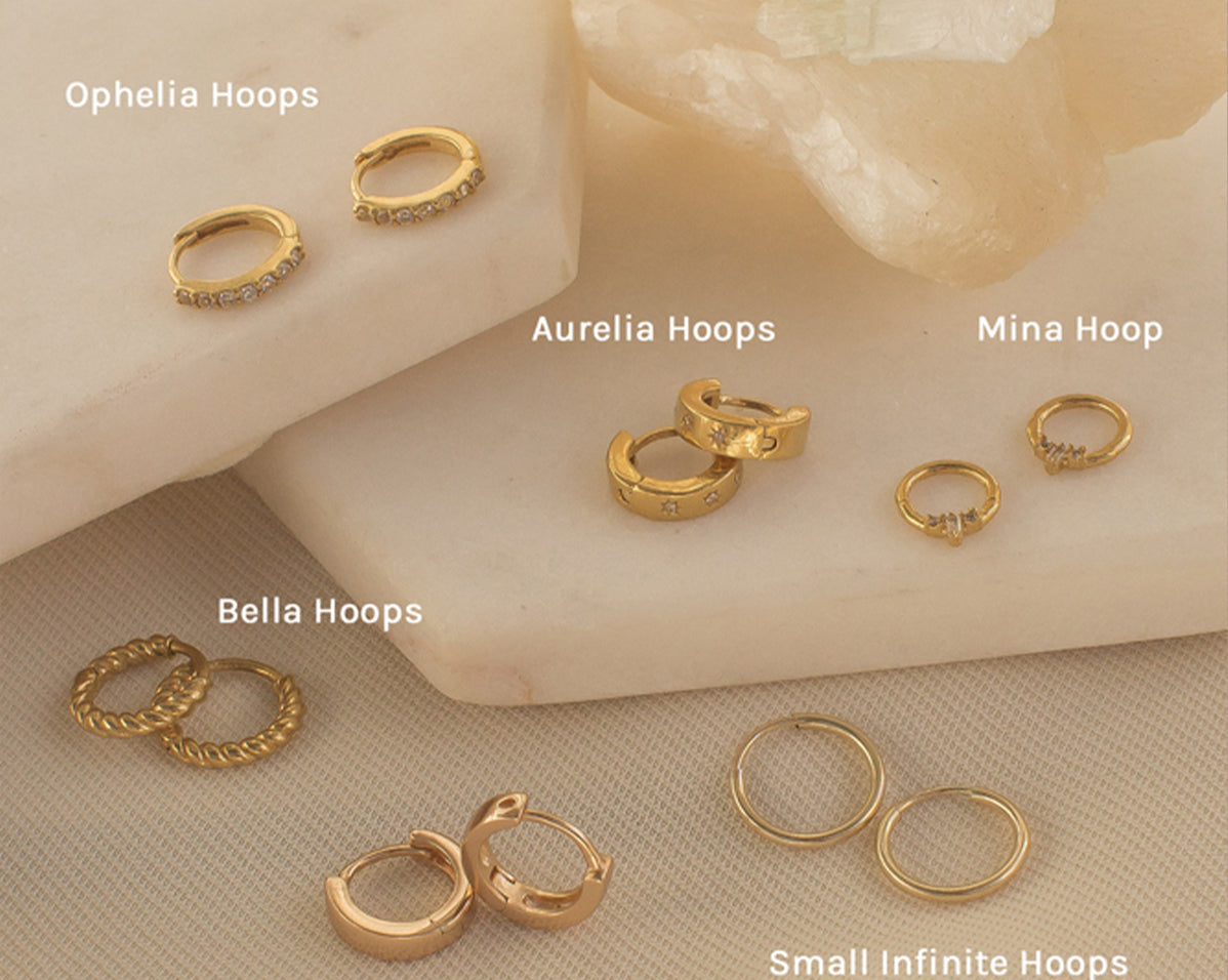 Gold Ivy Huggie Hoops - S-kin Studio Jewelry | Minimal Jewellery That Lasts.