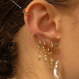 Gold Ivy Huggie Hoops - S-kin Studio Jewelry | Minimal Jewellery That Lasts.