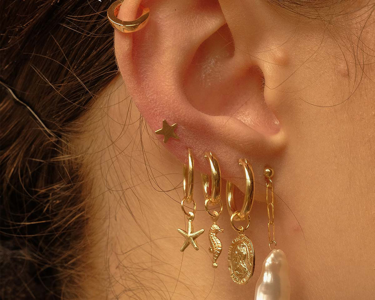 Gold Ivy Huggie Hoops - S-kin Studio Jewelry | Minimal Jewellery That Lasts.