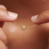 Marguerite Solid Gold Flower Diamond Necklace | 9K Solid Gold Necklaces | S-kin Studio Jewelry | Ethical Jewelry That Lasts