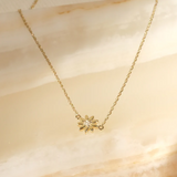 Marguerite Solid Gold Flower Diamond Necklace | 9K Solid Gold Necklaces | S-kin Studio Jewelry | Ethical Jewelry That Lasts