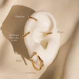 18K Gold Fill Caroline Baguette Hoops | S-kin Studio Jewelry | Ethical Piercing Earrings