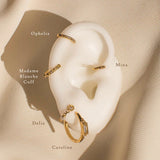 18K Gold Fill Ophelia Pave Huggie Hoop | S-kin Studio Jewelry | Ethical Piercing Earrings