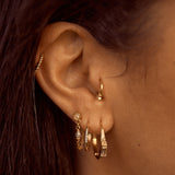 18K Gold Fill Caroline Baguette Hoops | S-kin Studio Jewelry | Ethical Piercing Earrings