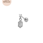 Sterling Silver Rei Marquise Dangle Single Stud | S-kin Studio Jewelry | Ethical Piercing Earrings