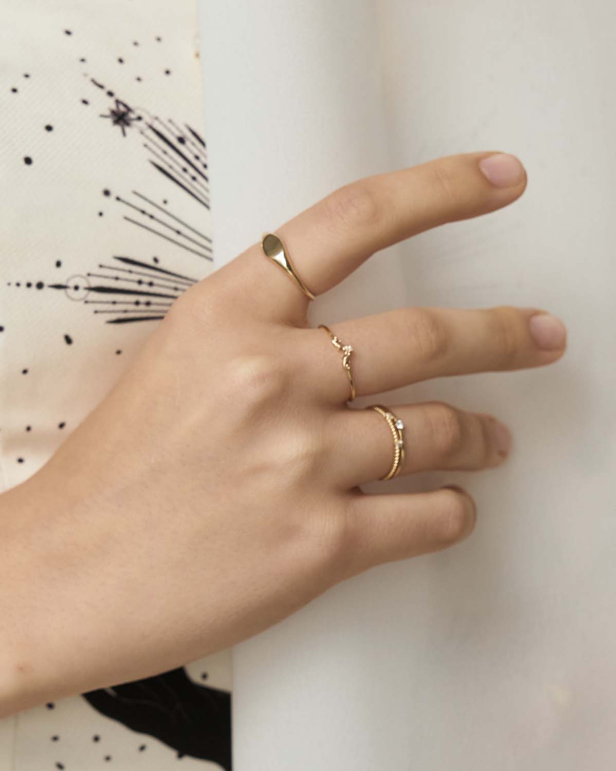 Cassia Solid Gold Stacking Ring