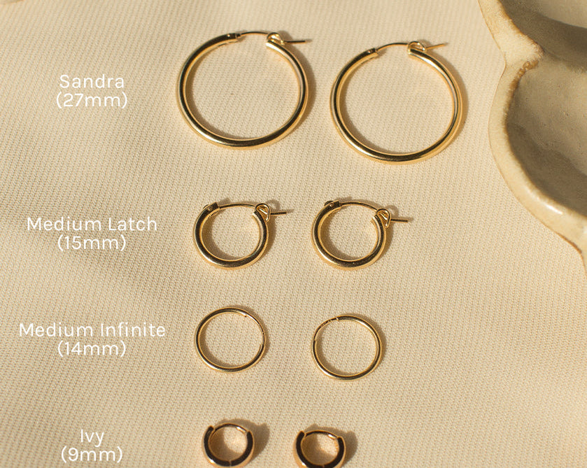 Sandra Basic Hoops - S-kin Studio Jewelry | Minimal Jewellery That Lasts.