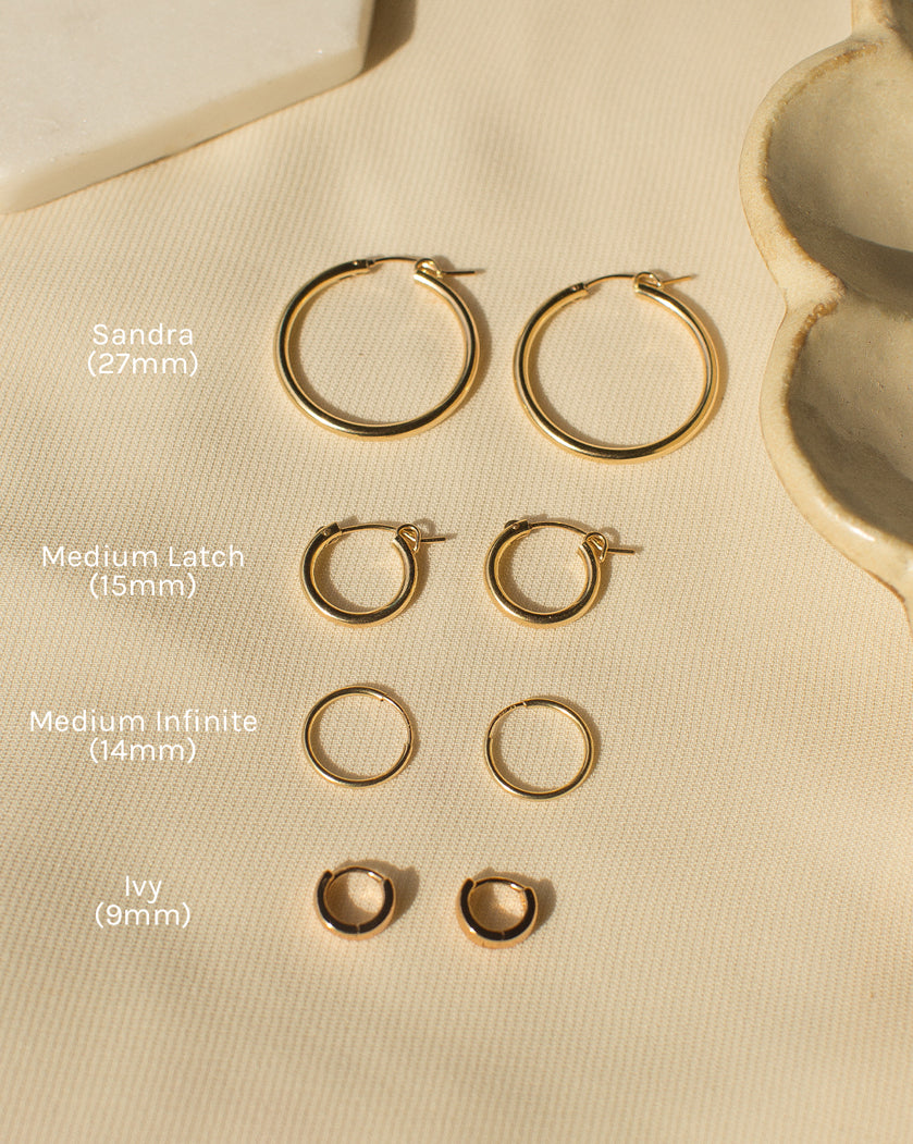 Sandra Basic Hoops - S-kin Studio Jewelry | Minimal Jewellery That Lasts.