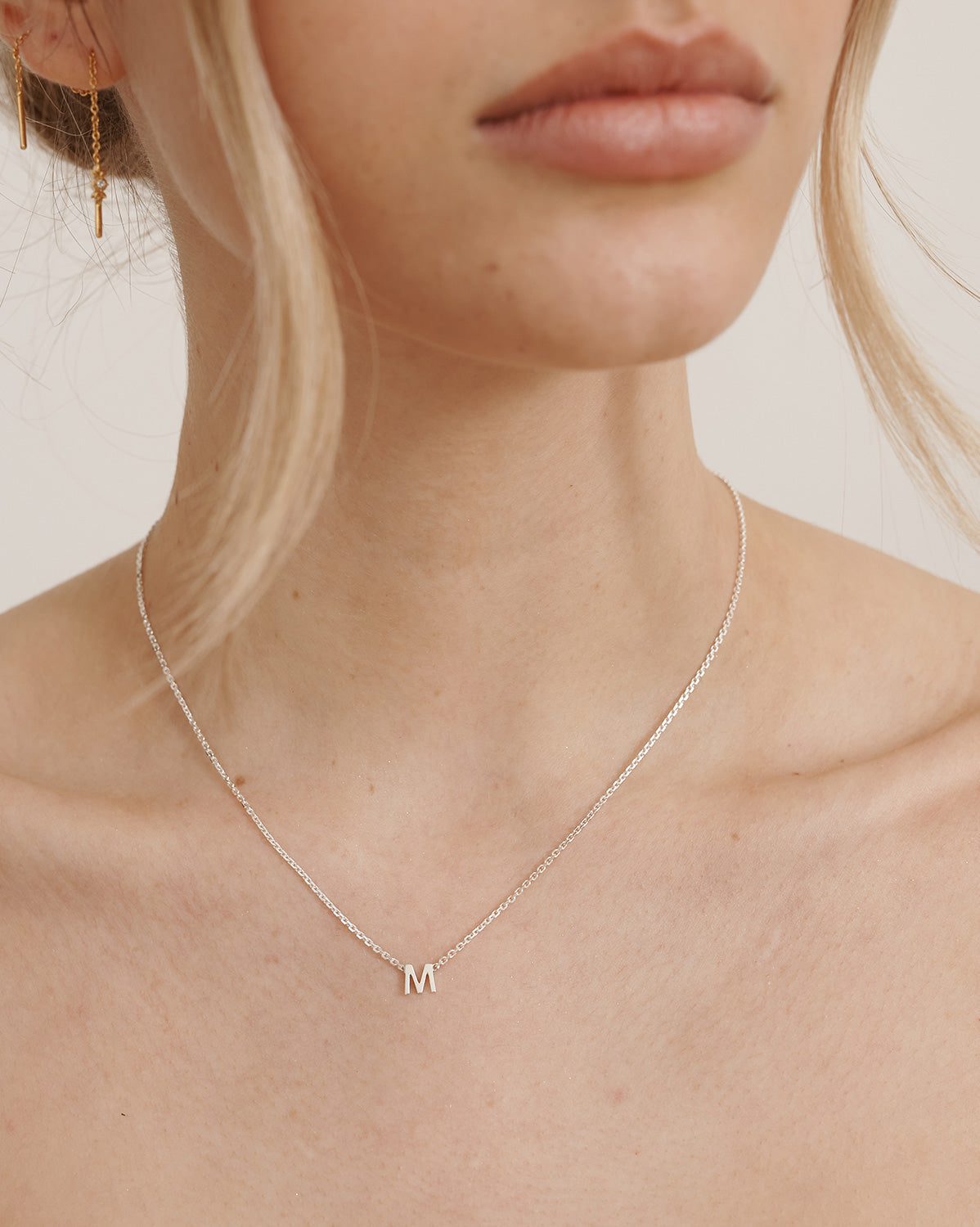 Custom Single Initial Necklace - Sterling Silver