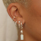 Sterling Silver Delia Pearl Drop Stud | S-kin Studio Jewelry | Ethical Piercing Earrings