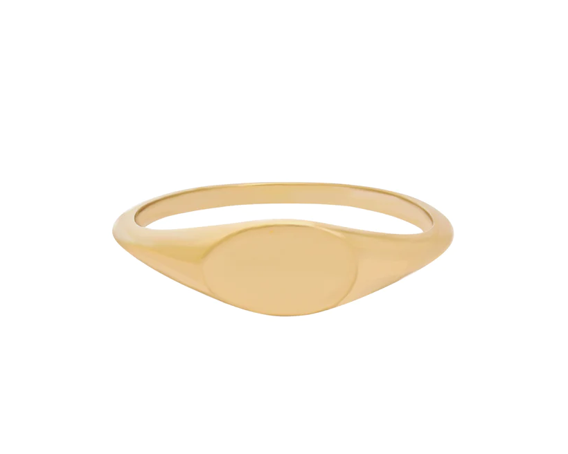 Sora Solid Gold Signet Ring | 9K Solid Gold Ring – S-kin Studio Jewelry