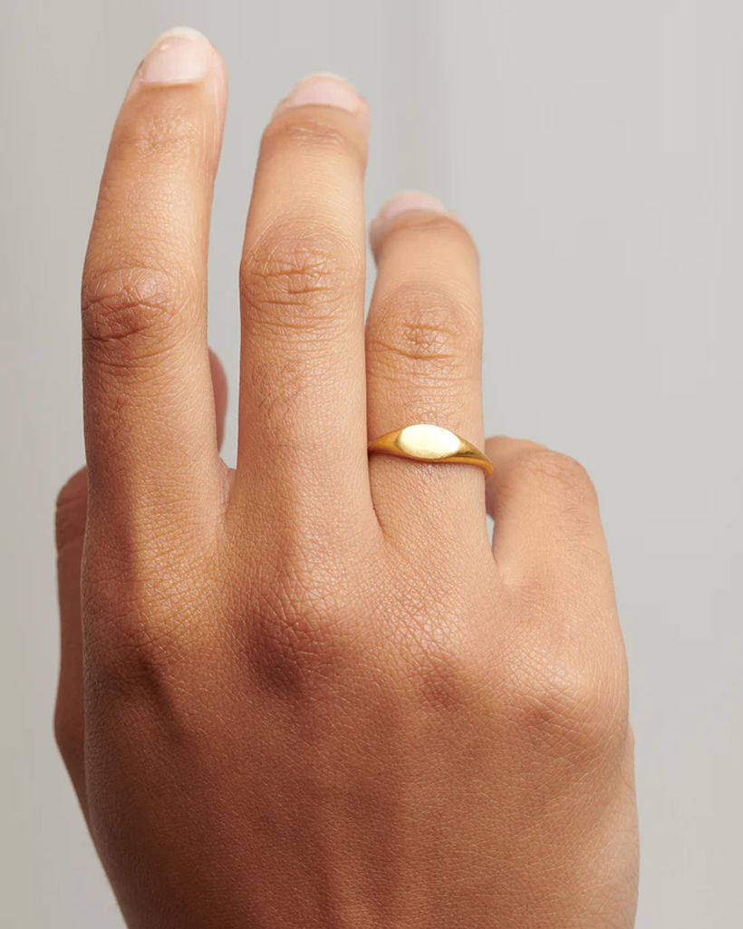 Sora Solid Gold Signet Ring | 9K Solid Gold Rings | S-kin Studio Jewelry | Ethical Jewelry That Lasts