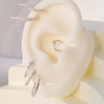 Sterling Silver Ophelia Pave Huggie Hoop | S-kin Studio Jewelry | Ethical Piercing Earrings
