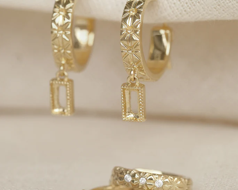 Viola Sold Gold Huggie Hoops | 9K Solid Gold Earrings | S-kin Studio Jewelry | Ethical Jewelry That Lasts