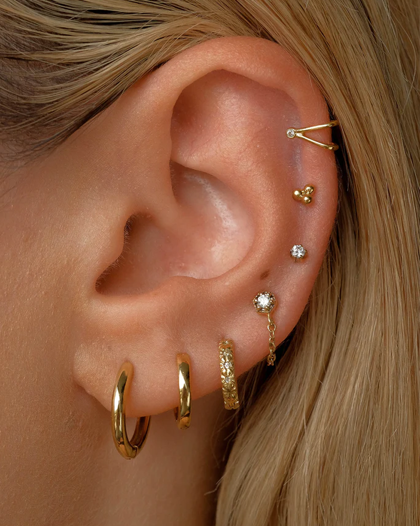 Viola Sold Gold Huggie Hoops | 9K Solid Gold Earrings | S-kin Studio Jewelry | Ethical Jewelry That Lasts