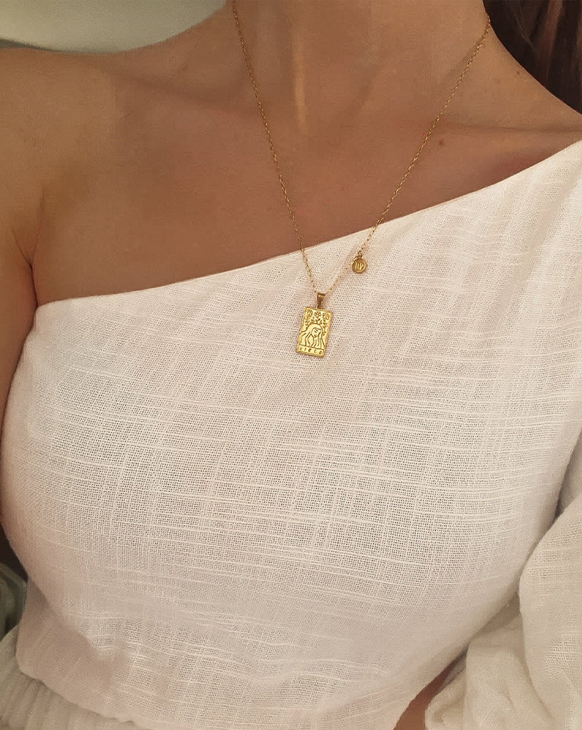 Scream Pretty Virgo Zodiac Necklace - Standard Chain Length Gold