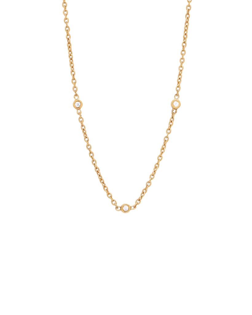 Yuki Solid Gold Trio Diamond Necklace